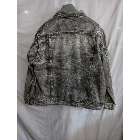 Mens RocaWear Denium Size 48 Black Grey Jacket Distressed Vintage RARE - Picture 2 of 15